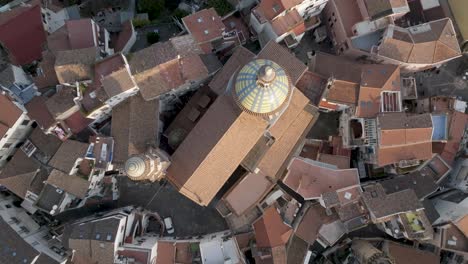 salerno, italy aerial straight down at the city