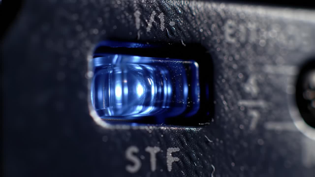 Close-up of a Blue LED Indicator