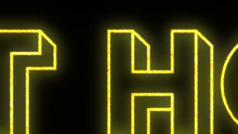 animación de una palabra covid-19 escrita en letras de neón amarillo sobre fondo negro