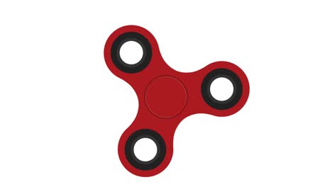 red hand spinner spins on a white background. a toy for concentration. motion graphics.