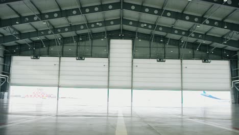 empty airplane hangar