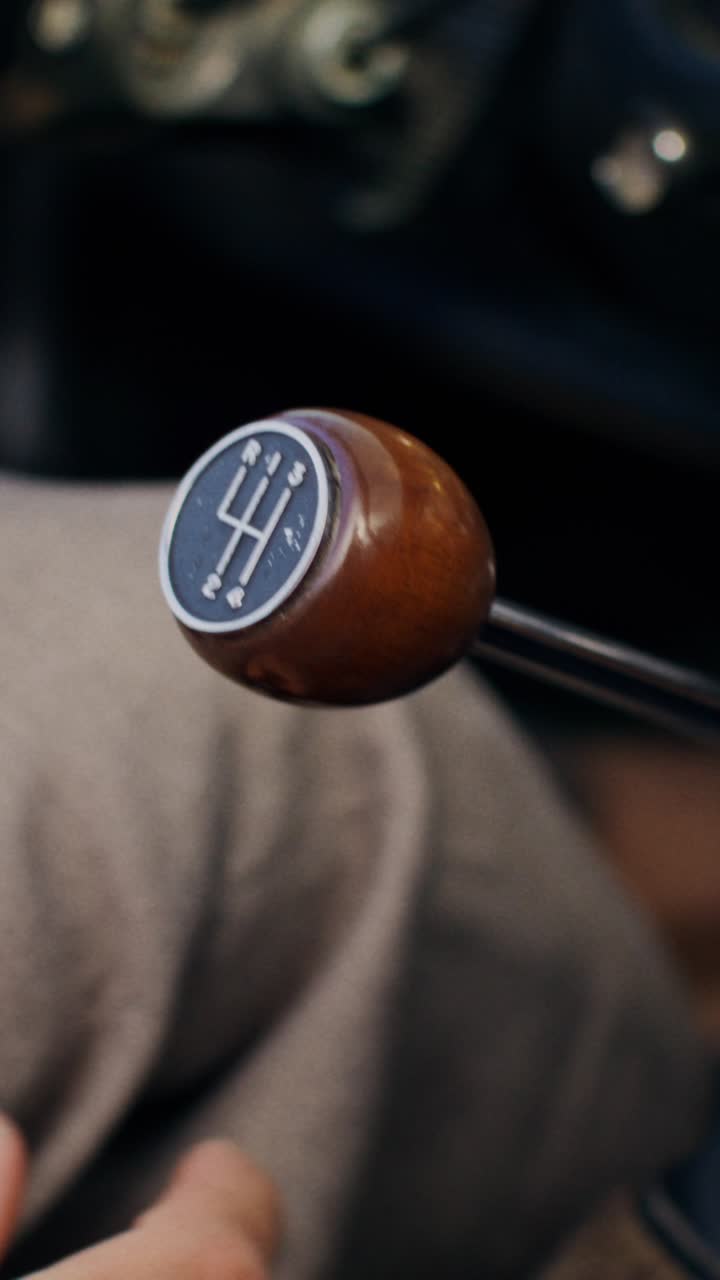 Close-up of a car's gear shift
