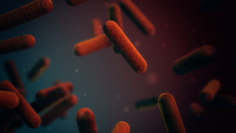 3D-Animation-Einer-Allgemeinen-Virus--Oder-Bakterieninfektion,-Die-Krankheiten-Verursacht.-Kugelförmige-Und-Ovale-Partikel-Mit-Sich-Verwandelnder-Struktur-Schwimmen-In-Einer-Flüssigkeit-Auf-Violettem-Hintergrund.-Durchfall,-Amöben-Erreger.