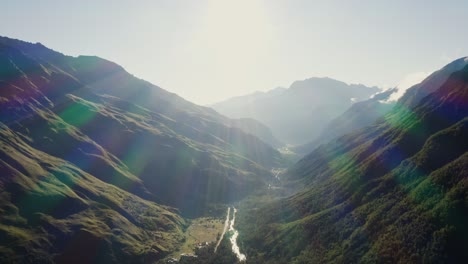 mountain valley aerial view