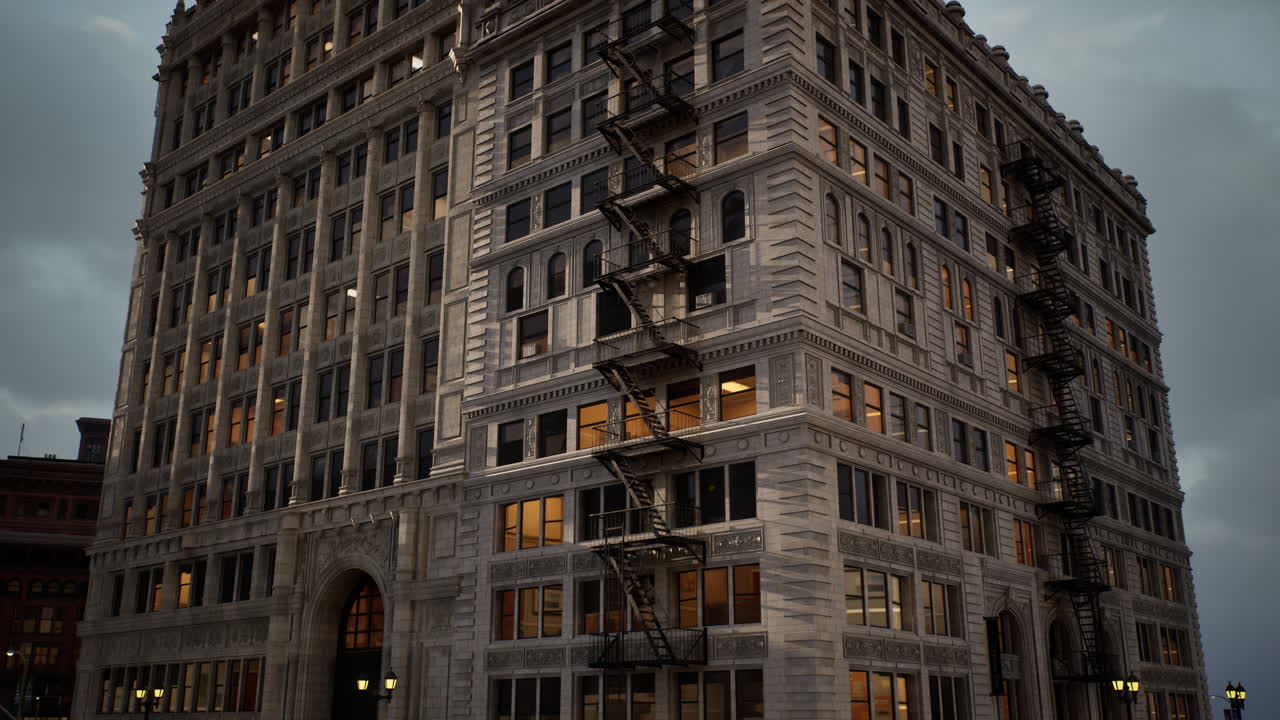 여름 날씨 금융 다운타운의 도시 풍경