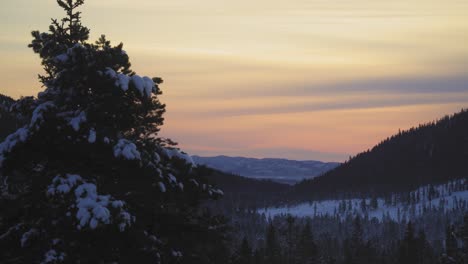 Static-shot-of-the-mountains-in-Sälen,-Sweden