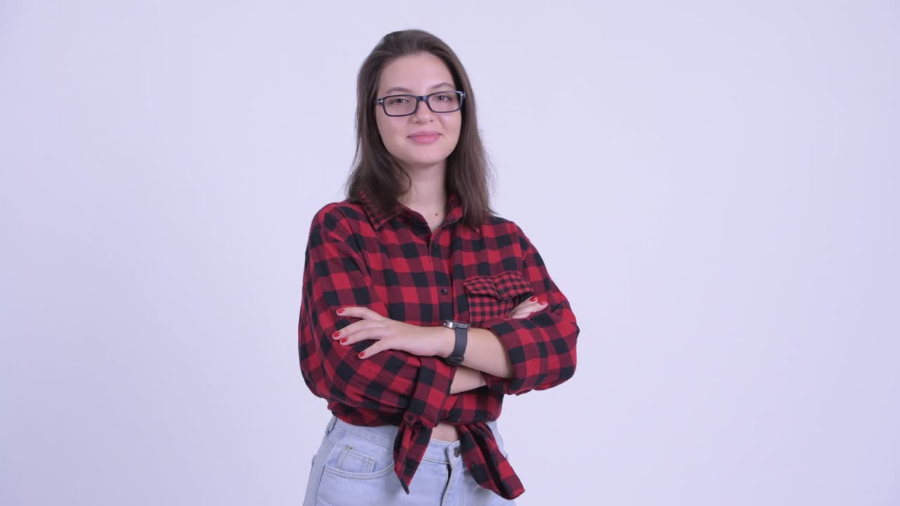 joven feliz y hermosa mujer hipster