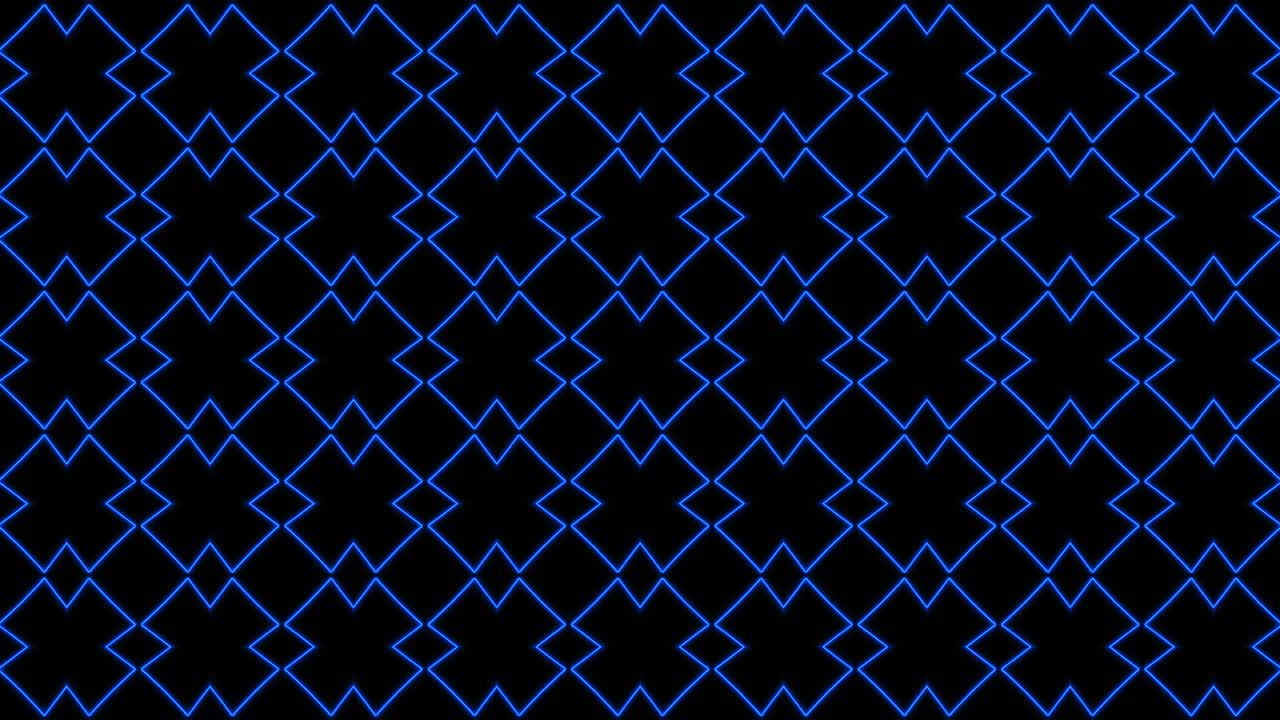 추상적인 파란색 기하학적 원활한 패턴 배경, 추상적인 줄무, 칼레도스코프 루프, 빠른 사이키델릭, 다채로운 칼레도코프 배경, 디스코 추상적인 모션 배경