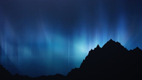 silueta de montaña y fondo de aurora