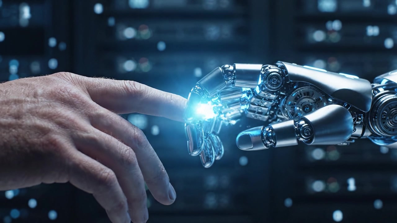 Exploring the Connection Between Human and Robotic Hands: A Visual Representation of Technology's Integration into Daily Life and Interaction