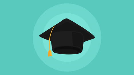 graduation hat black supply animation