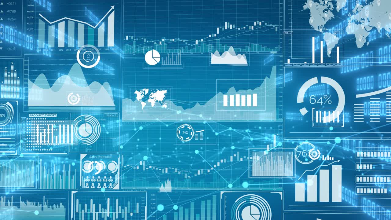 Imaginative visual of business data and financial figures graphic