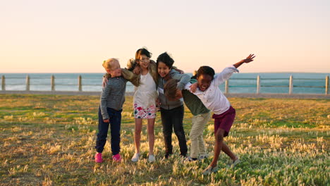 children, diversity and happiness at park