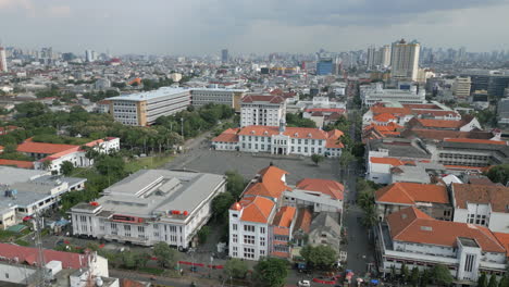aerial view of fatahillah square in jakarta's old town