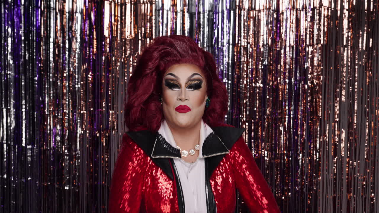 Drag Queen in Red Sequin Jacket