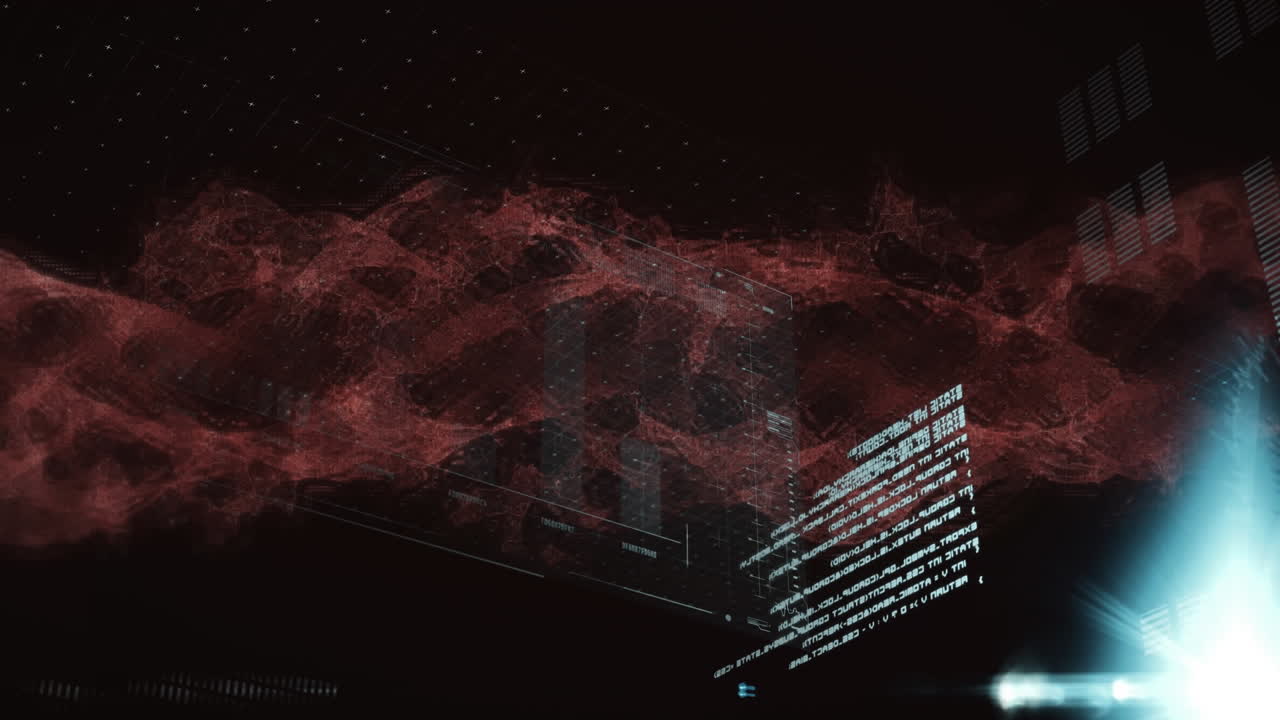 animación del procesamiento de datos sobre formas