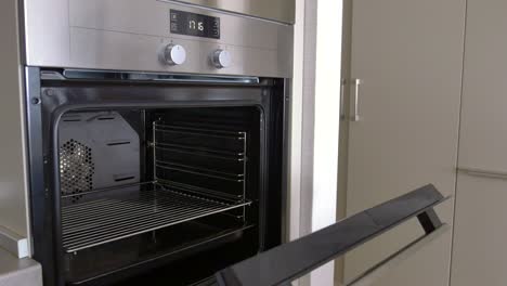 empty modern stainless steel oven