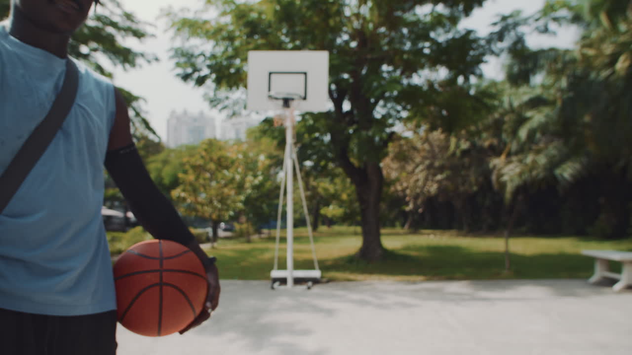 Streetball Players Shaking Hands on Playground