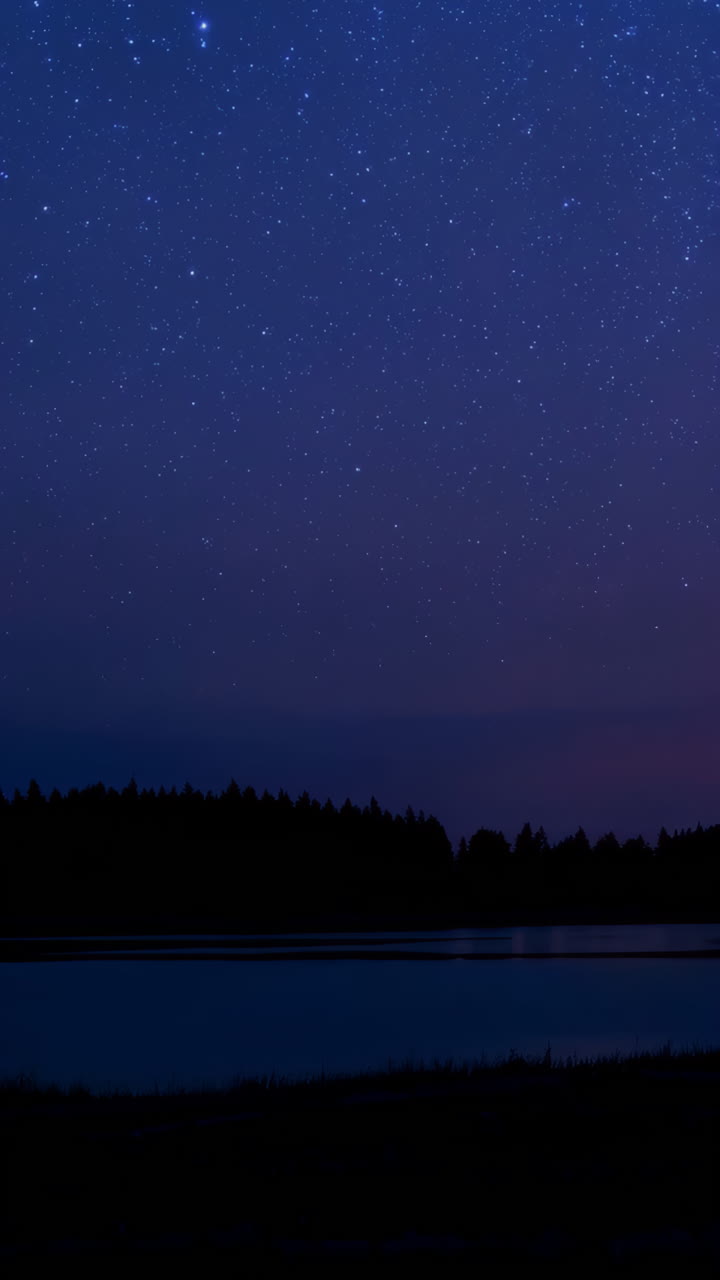 Sunset or Sunrise over a Lake with Forest