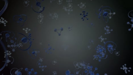 3d motion background – blue atoms