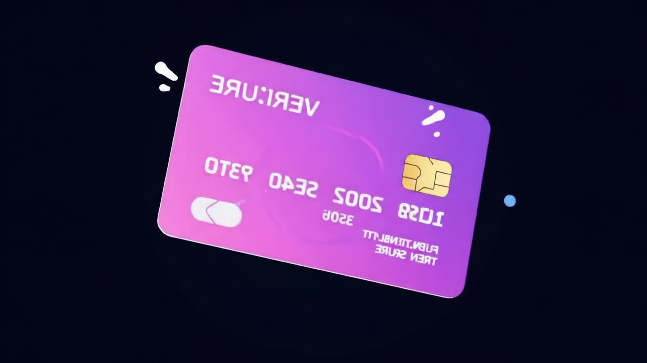 A futuristic and sleek credit card design showcases its digital capabilities through a mesmerizing floating effect against a dark background, highlighting modern payment solutions