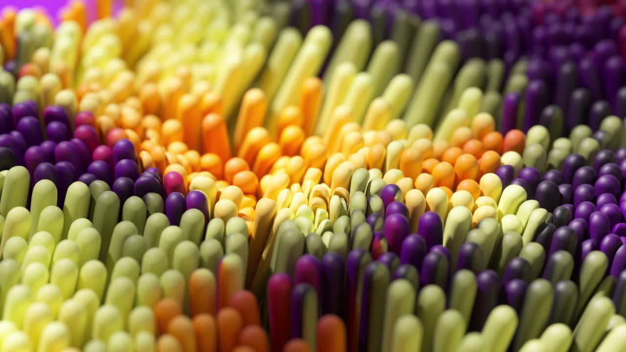 장의 villi의 다채로운 3d 일러스트레이션