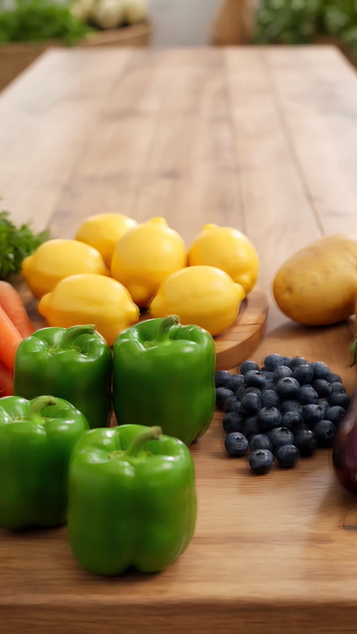 Frutta e verdura fresca biologica 4K.