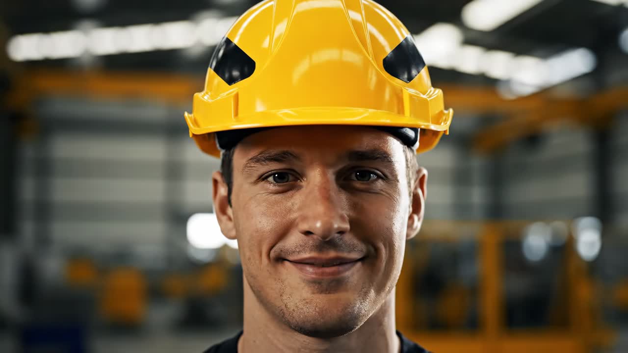 Construction worker with hardhat
