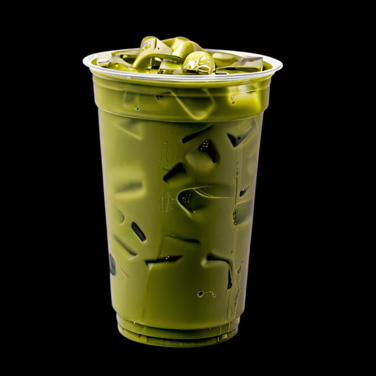 Refreshing iced matcha drink animation isolated asset, transparent 4K video, alpha channel, ProRes