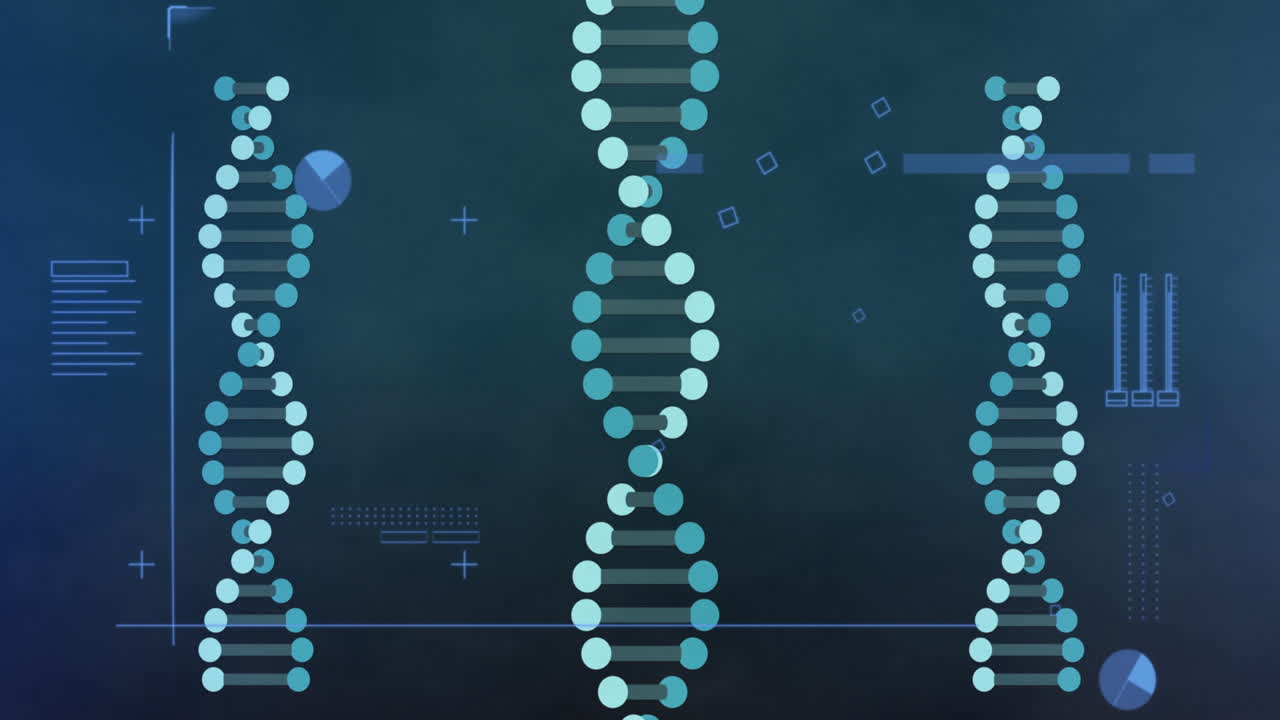 Animation of data processing over dna strands