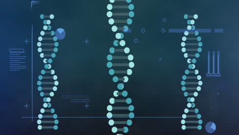 animation of data processing over dna strands