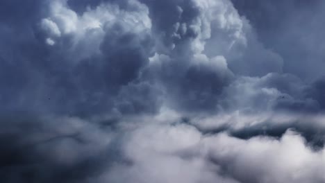 a thunderstorm struck across the sky with cumulonimbus clouds moving