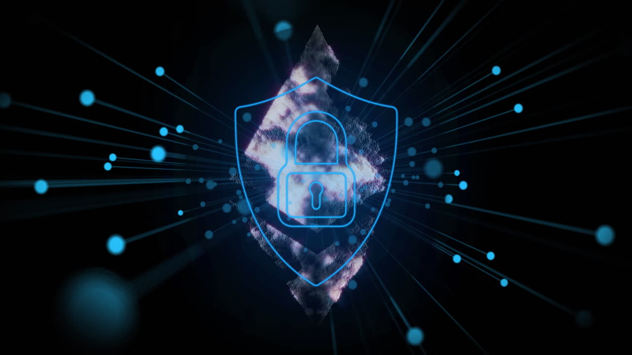 animación de formas y candado sobre puntos