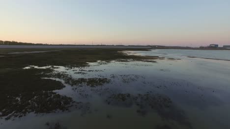 Antenne:-Sonnenuntergang-Bei-Fort-Rammekens-Und-Dem-Hafen-Von-Vlissingen