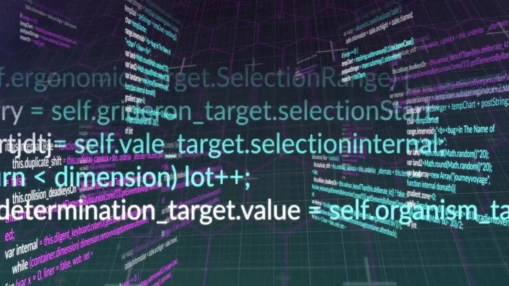 Animation of data processing over hexagons moving