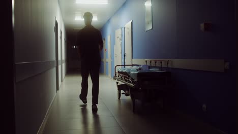 hospital corridor at night