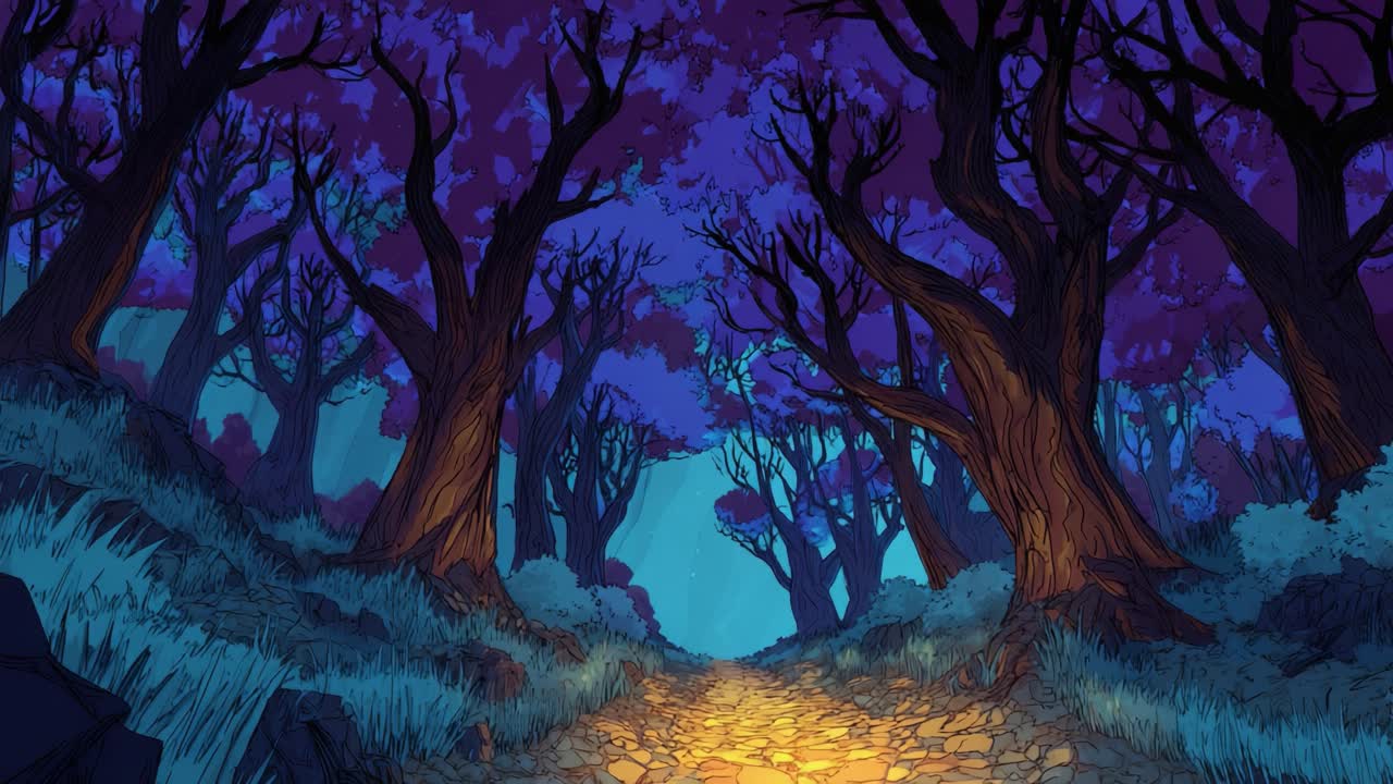 A Mystical Journey Through the Enchanted Forest at Dusk: Glowing ...
