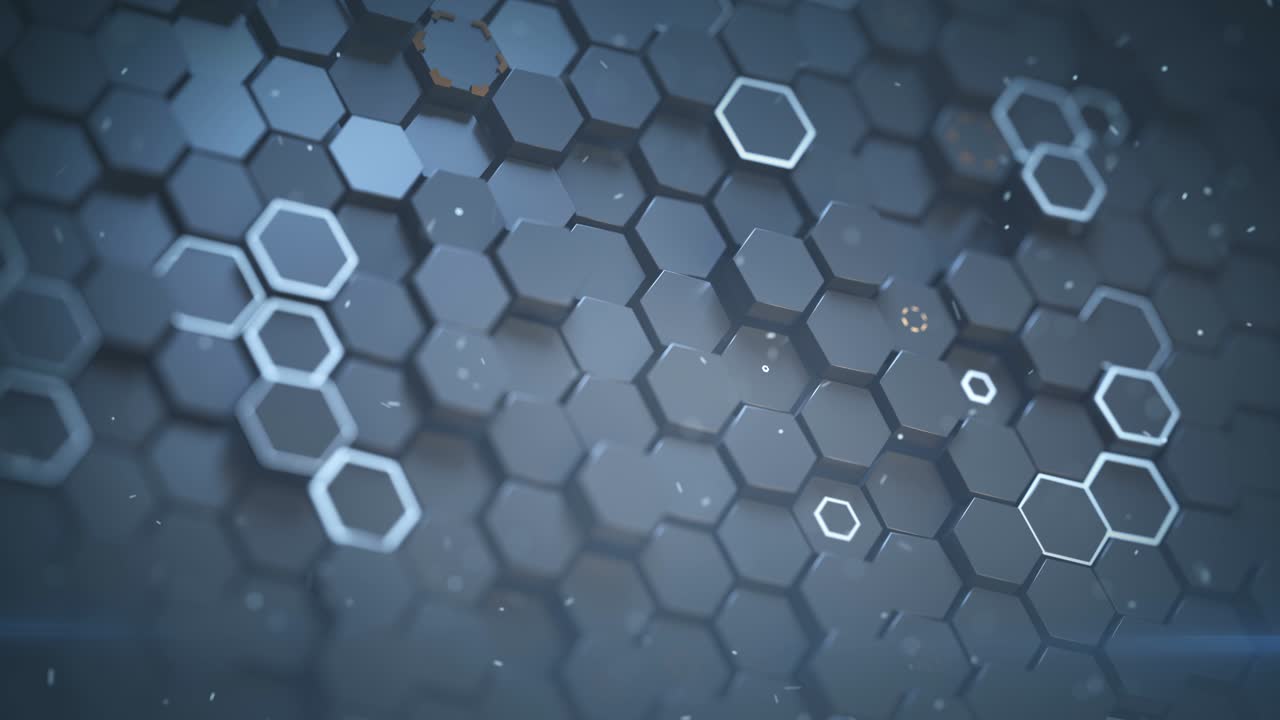 patrón de hexágonos grises brillantes bucle sin costuras animación de renderizado en 3d