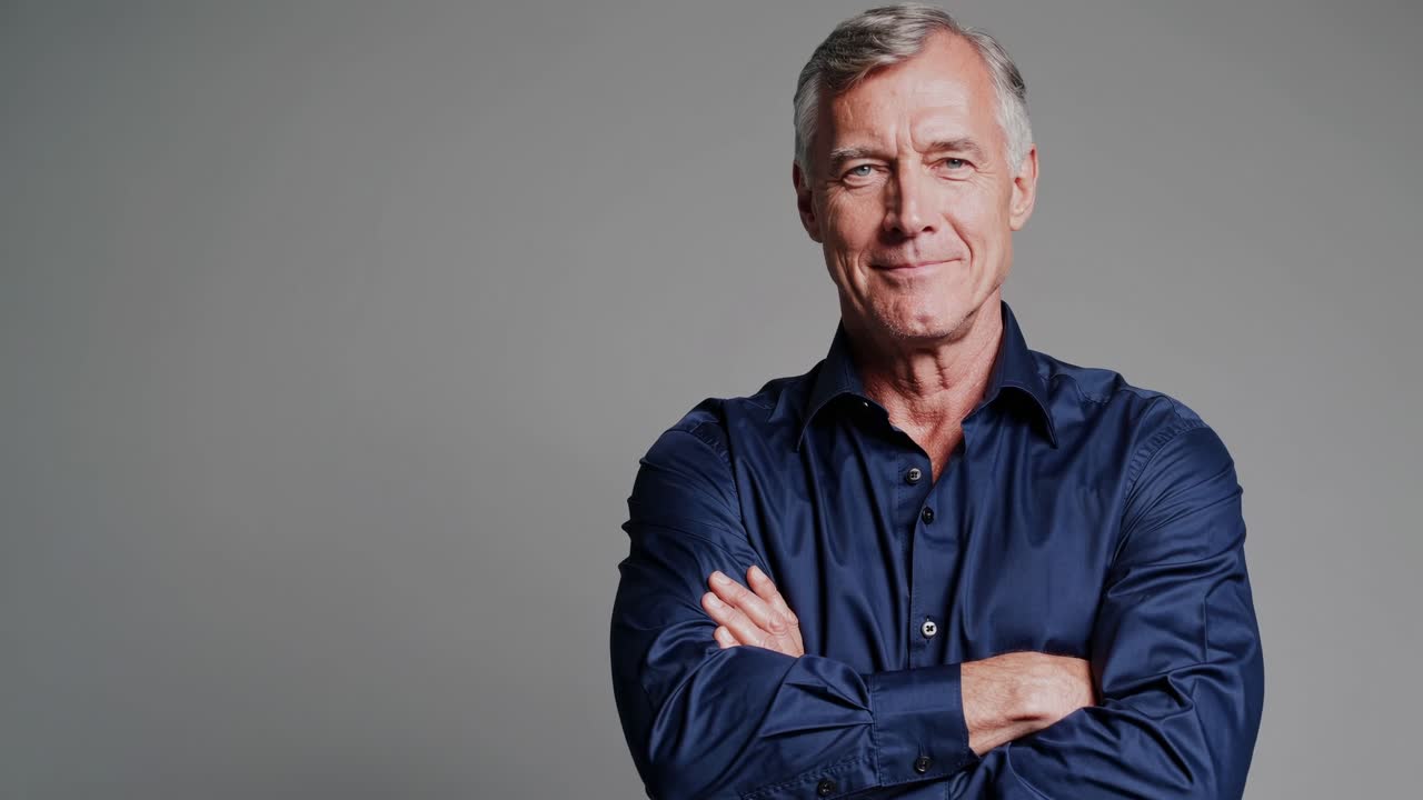 Retrato de um homem mais velho confiante