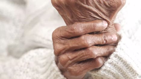 close-up of an elderly person's hands