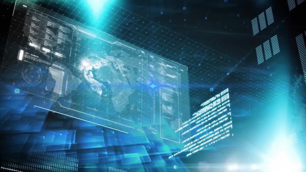 데이터 처리에 대한 빛의 반점의 애니메이션