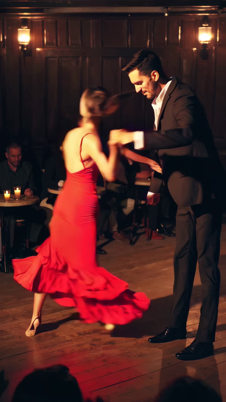 Couple Dancing Flamenco in a Restaurant