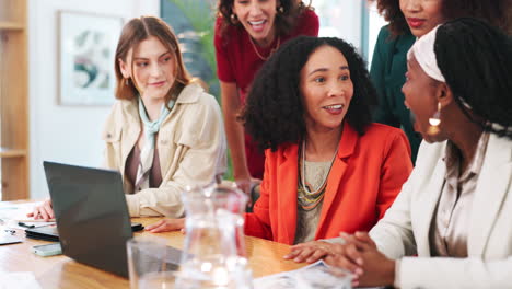 happy businesswomen celebrating success
