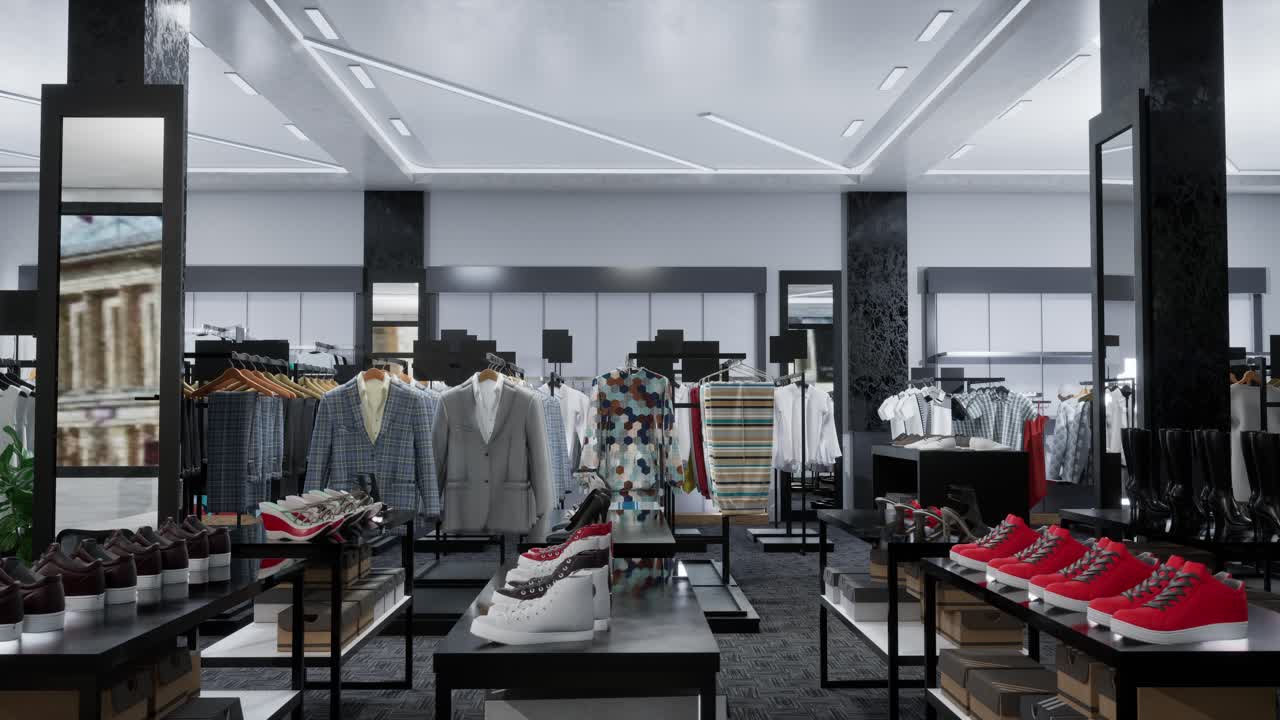 새로운 패션 옷 가게의 인테리어