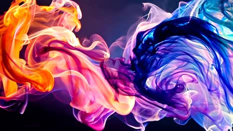 a colorful abstract background with smoke coming out of it