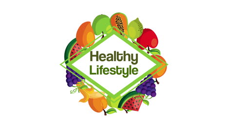 healthy life style lettering and vegan food