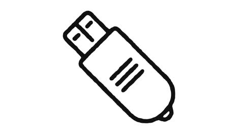 usb stick icon animation footage & alpha channel