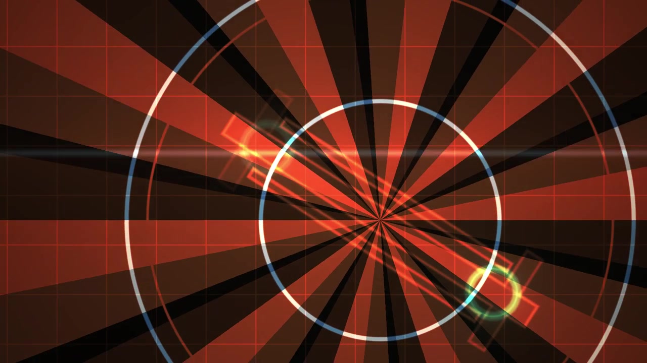 Fundo Digital Futurista com Grade Rotativa e Elementos Abstratos