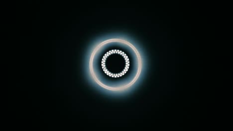 luces de led de círculo con diferentes versiones del brillo en fondo negro. macro