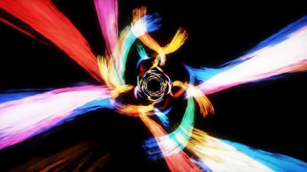 Abstract Colorful Swirling Vortex Tunnel